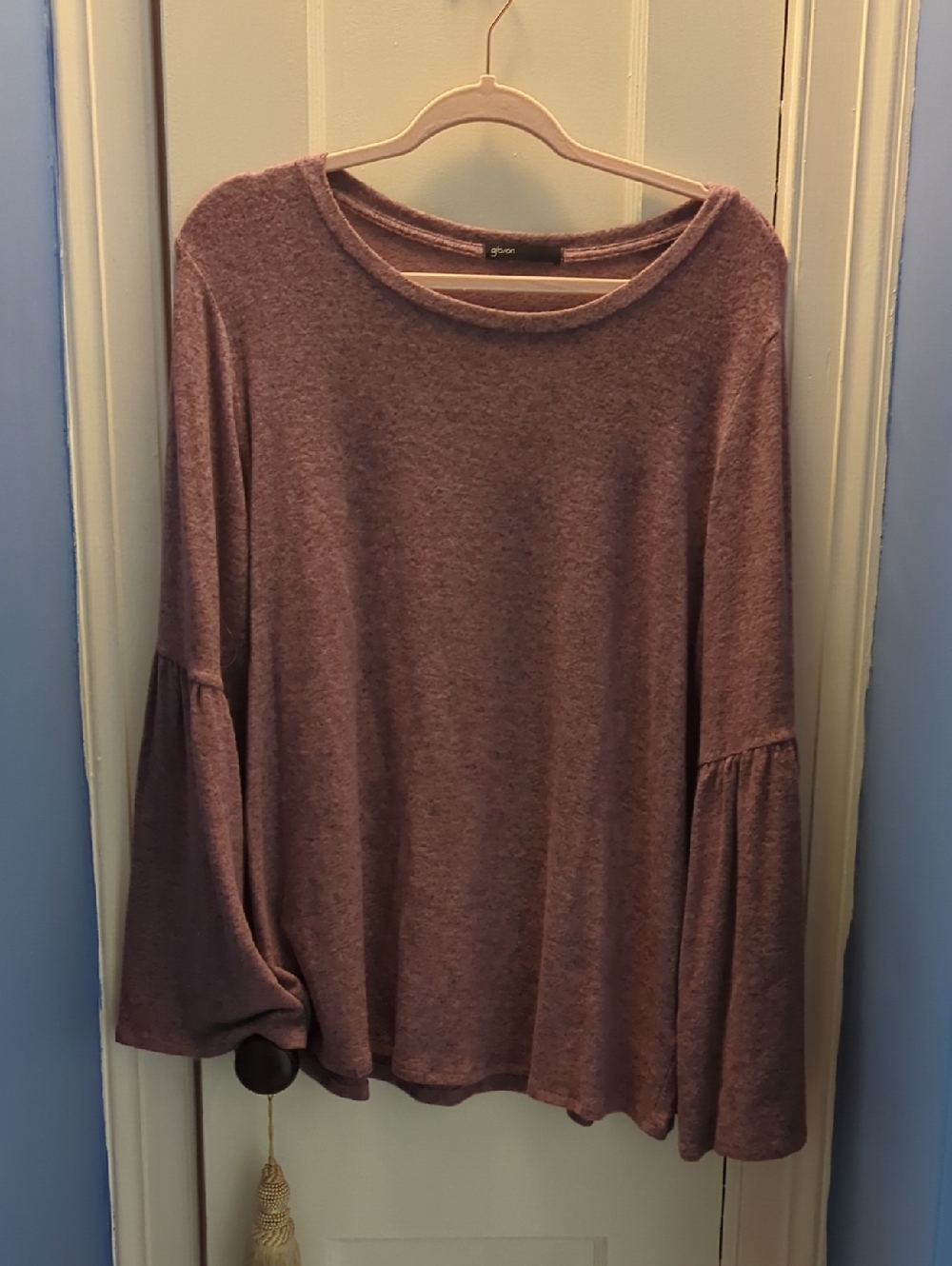 Gibson Soft Mauve Bell Sleeve Women's Top